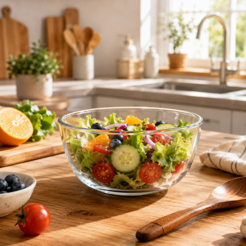 Premium Versatile Clear Glass Mixing Bowl | Transparent, 6.5 x 14.5cm