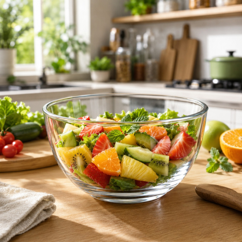 Premium Crystal-Clear Glass Mixing Bowl | Versatile 7.5x7.5cm Transparent