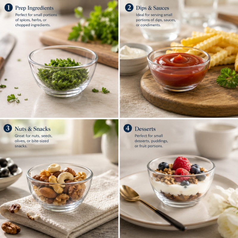 Premium Crystal-Clear Glass Mixing Bowl | Versatile 7.5x7.5cm Transparent