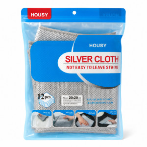 Premium Absorbent Towel/Cloth Set – Light Gray Soft Texture (20 x 20 cm)