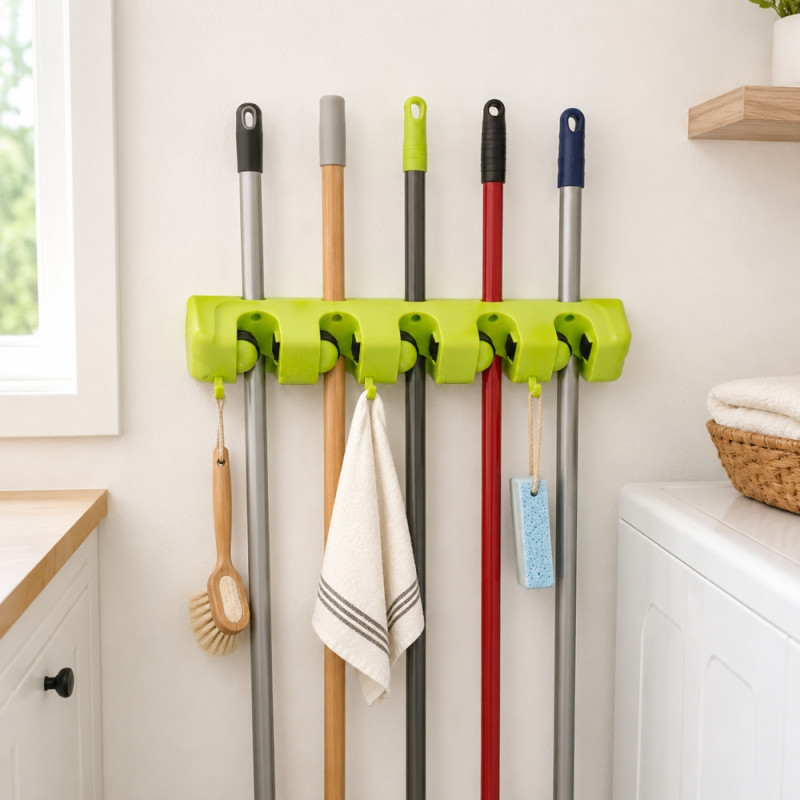 Wall-Mounted Cleaning Tool Organizer