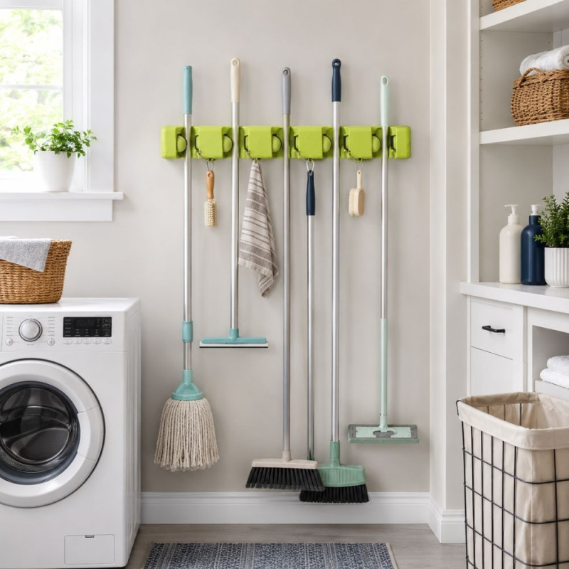 Wall-Mounted Cleaning Tool Organizer