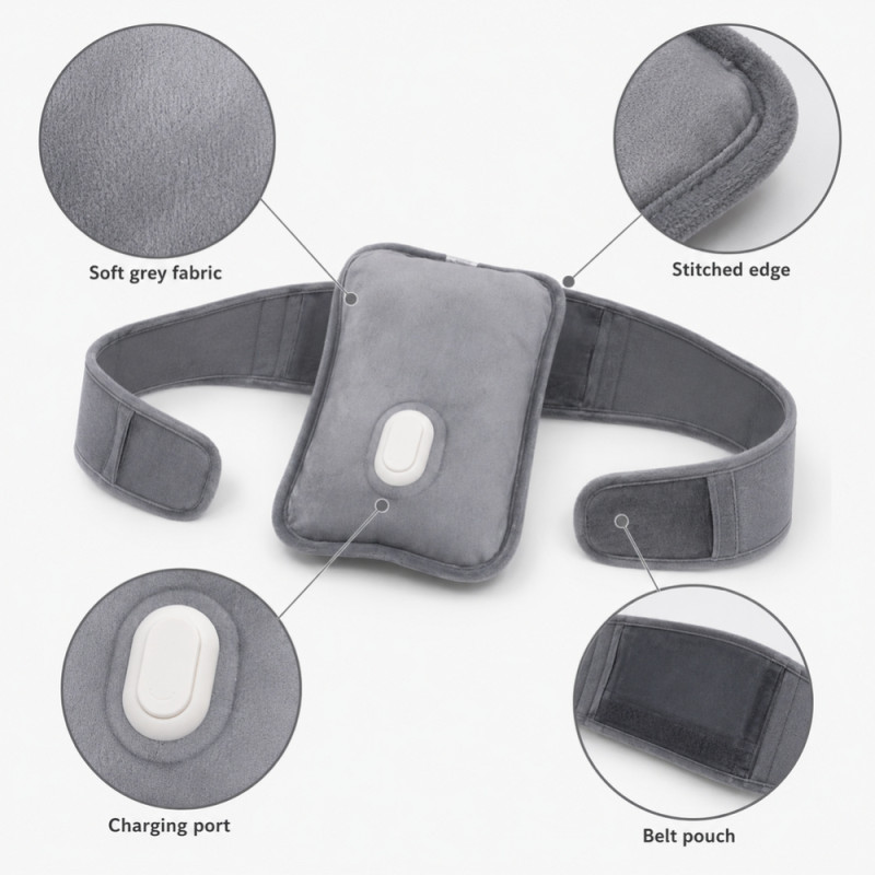 Insulated Electric Hot Water Bottle with Belt