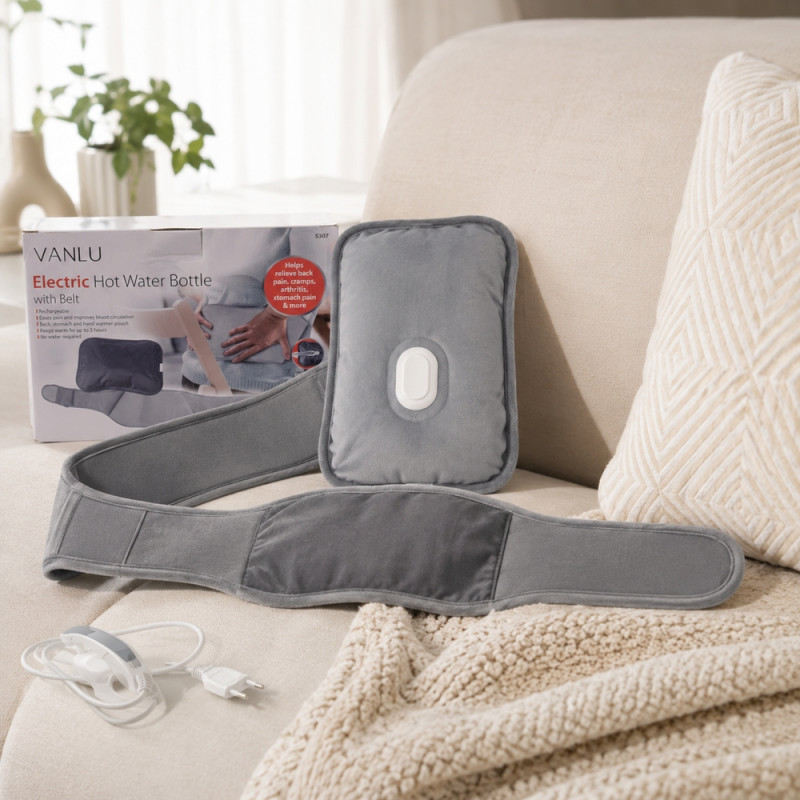 Insulated Electric Hot Water Bottle with Belt