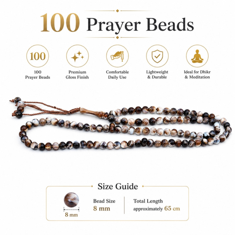 Crisp Max Tasbi Designed for Spiritual Devotion & Meditation – Brown (L-65 CM)