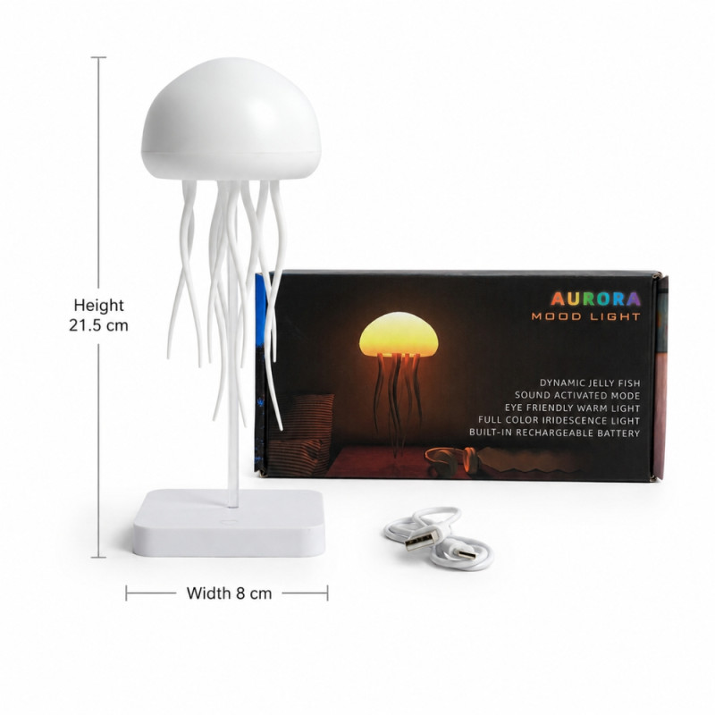 Jelly Fish Lamp – White (H-21.5cm X W-8cm)