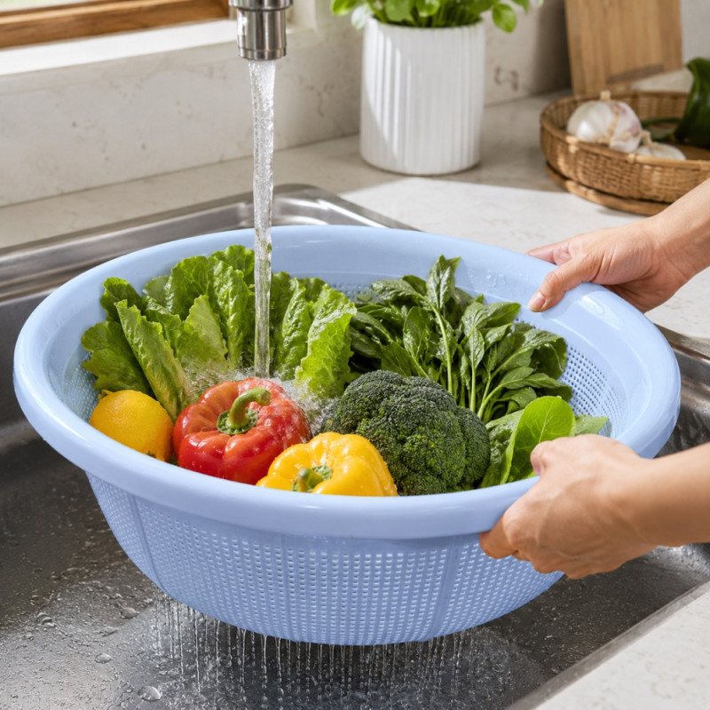 Prime Shine Colander Designed for Everyday Cooking &amp; Kitchen Excellence – White (W-47cm)