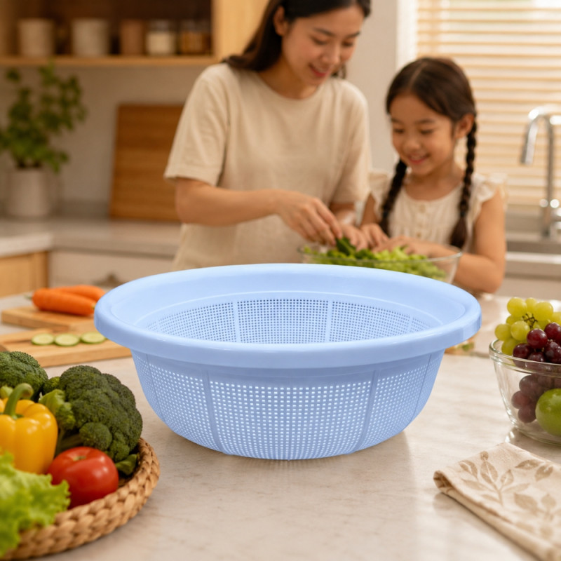 Prime Shine Colander Designed for Everyday Cooking &amp; Kitchen Excellence – White (W-47cm)
