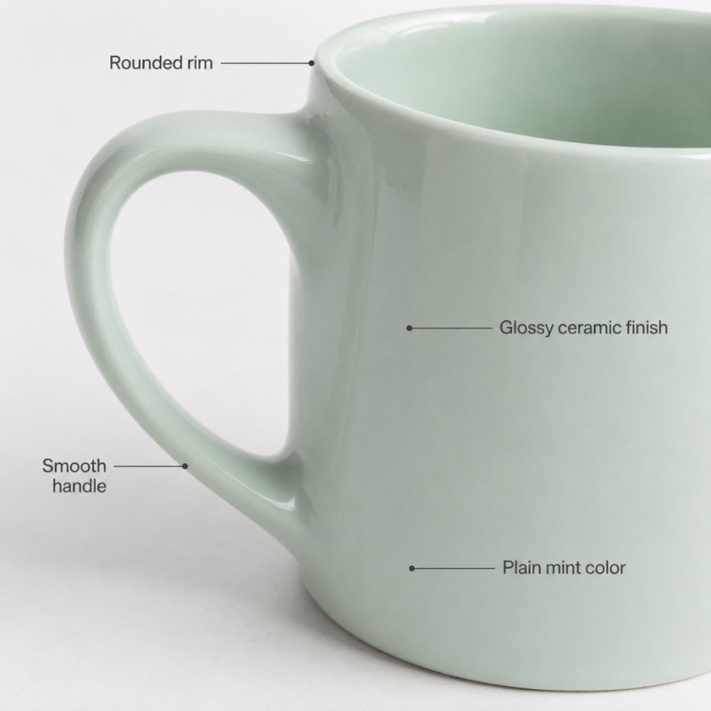 Square Handle Mug – Mint (Classic)