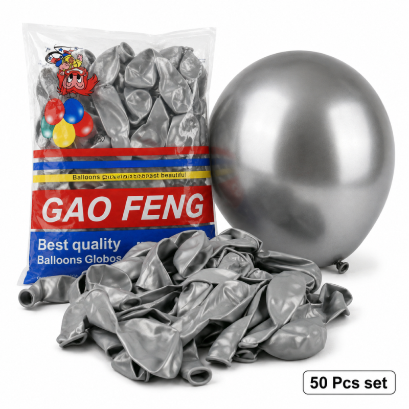 Premium Silver Color Balloons - Metallic