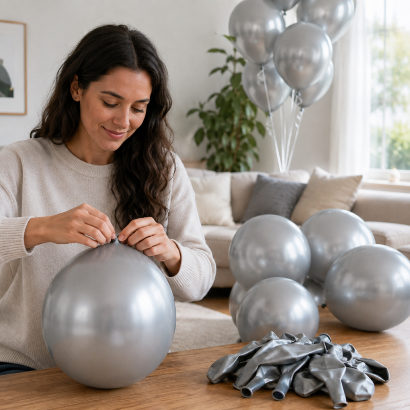 Premium Silver Color Balloons - Metallic