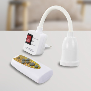 25cm White Wireless Remote Control Lamp Holder – Flexible Gooseneck & Plug-In Design