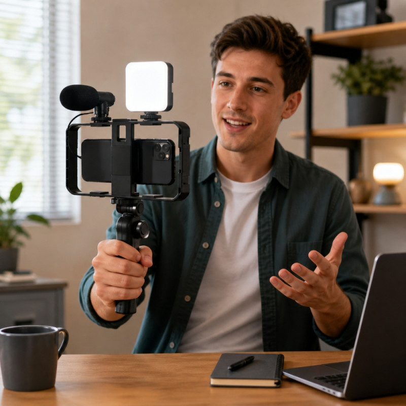 AY-49X Smartphone Vlogging & Video Making Starter Kit – Black