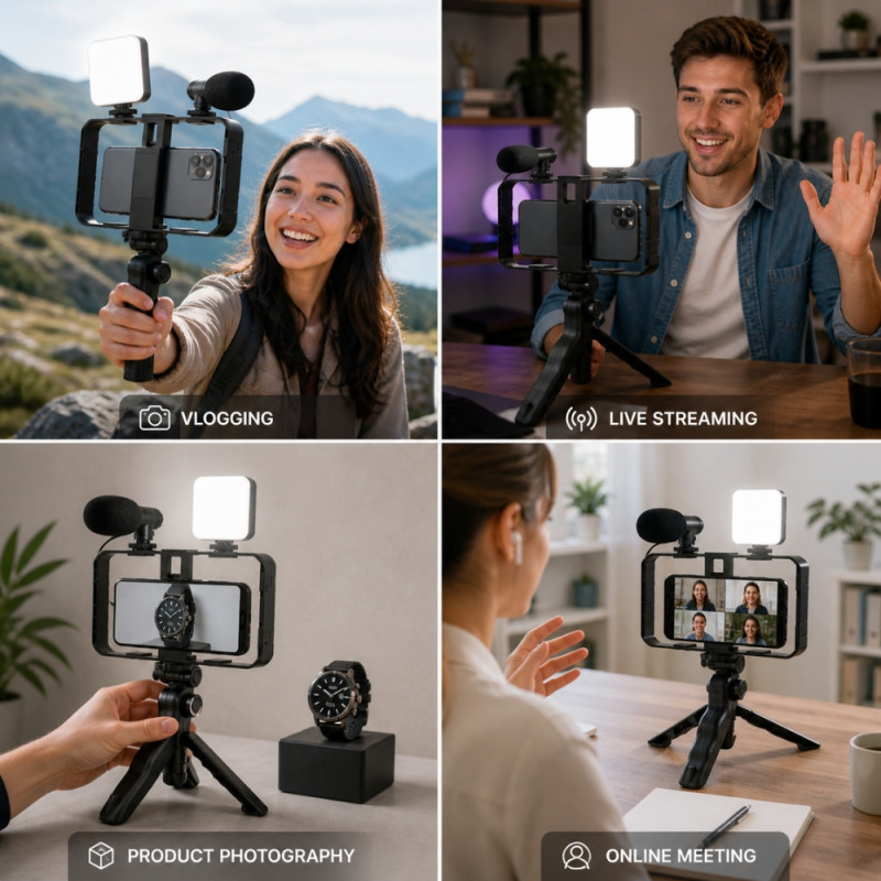 AY-49X Smartphone Vlogging & Video Making Starter Kit – Black