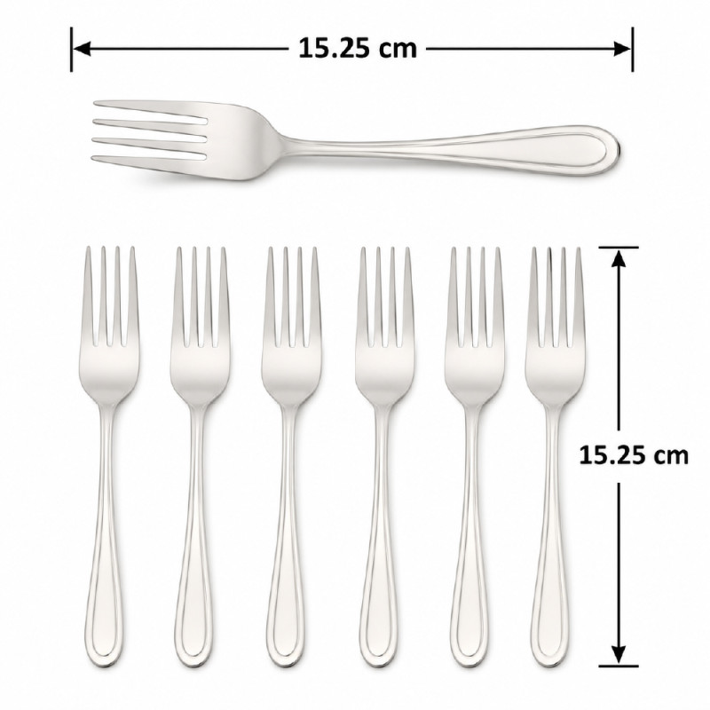 Stainless Steel Cutlery Set – Silver Mirror Polish (15.25 cm)