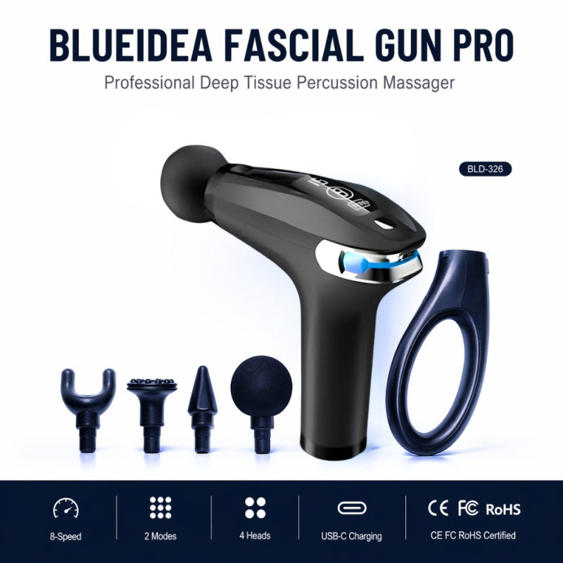 Fascial Gun Pro HB-005 – Handheld Deep Tissue Percussion Massager (33cm)