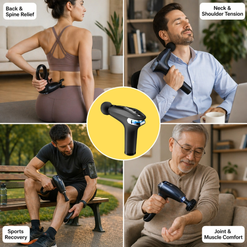 Fascial Gun Pro HB-005 – Handheld Deep Tissue Percussion Massager (33cm)