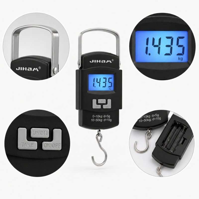Go Portable Weight Scale Designed for Health Monitoring &amp; Fitness – Black (H-10cm X W-5.5cm)