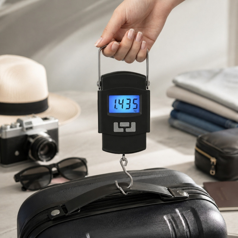Go Portable Weight Scale Designed for Health Monitoring &amp; Fitness – Black (H-10cm X W-5.5cm)