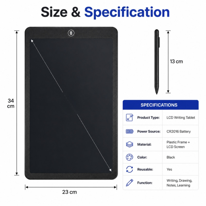 Elegant tablet – Black Premium Quality (34 x 23cm)
