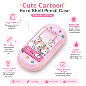 Elegant pencil case – Light Pink Premium Quality (23 x 10cm)