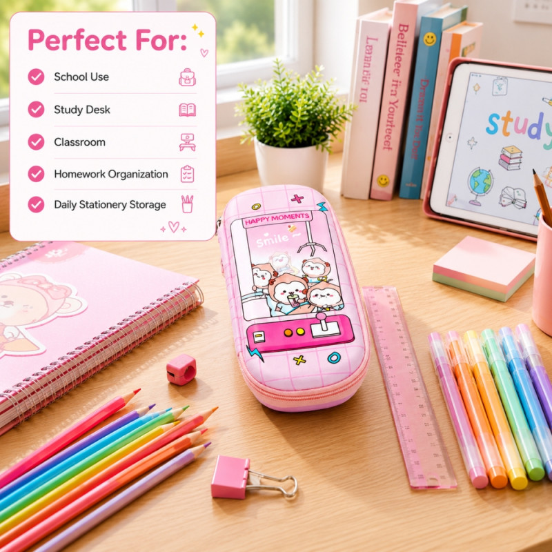 Elegant pencil case – Light Pink Premium Quality (23 x 10cm)