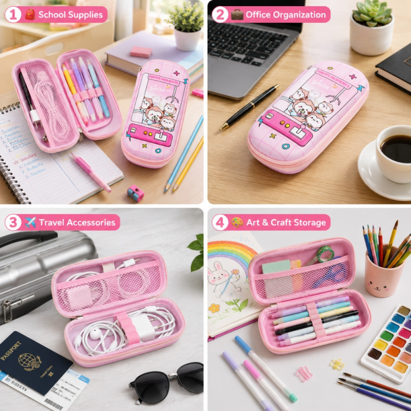 Elegant pencil case – Light Pink Premium Quality (23 x 10cm)