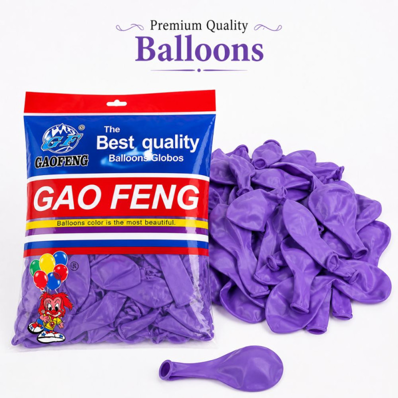 Professional Purple & Blue Helium-Grade Latex Party Balloons – High-Shine Decorative Set (12cm)