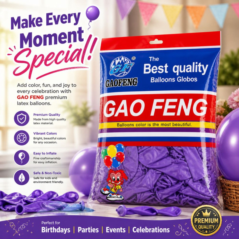Professional Purple & Blue Helium-Grade Latex Party Balloons – High-Shine Decorative Set (12cm)