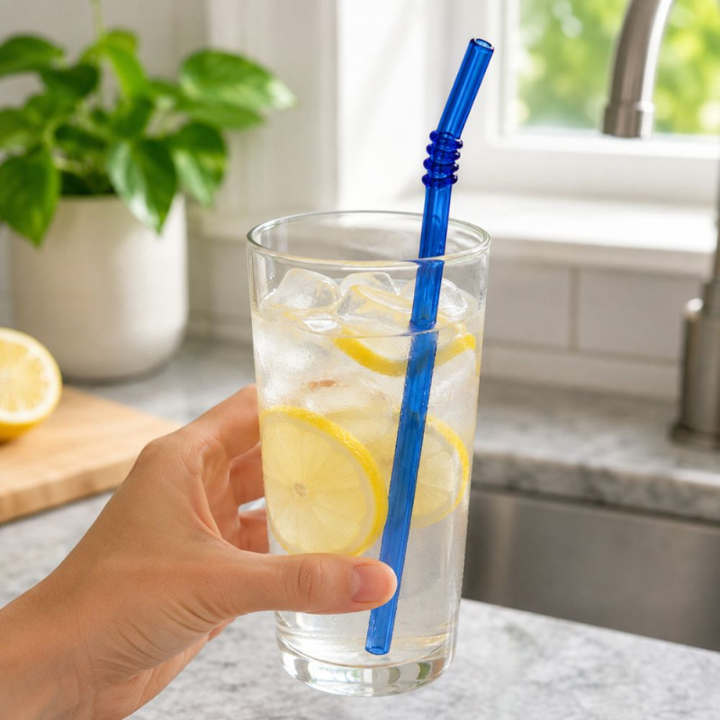 Eco-Friendly Glass Drinking Straws with Cleaner