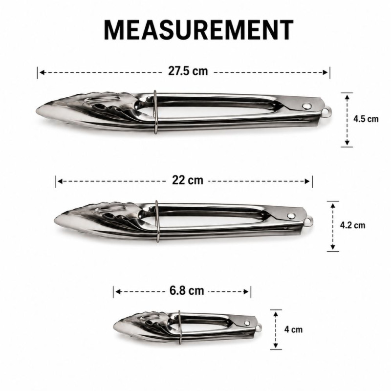 Comfortable Grip Kitchen Tongs– Stainless Steel