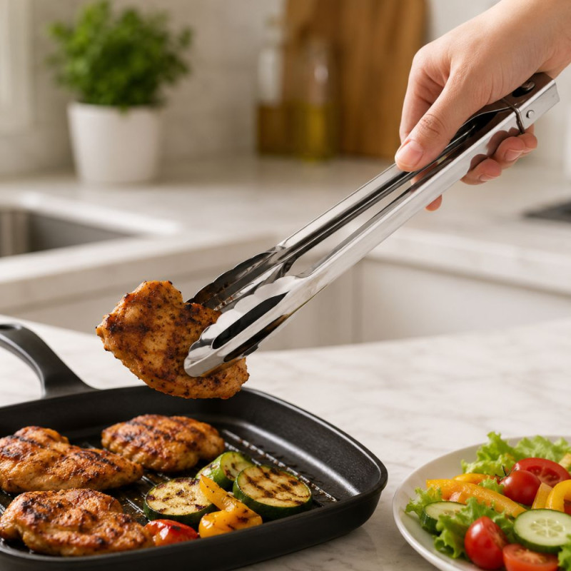 Comfortable Grip Kitchen Tongs– Stainless Steel
