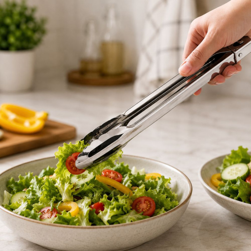 Comfortable Grip Kitchen Tongs– Stainless Steel