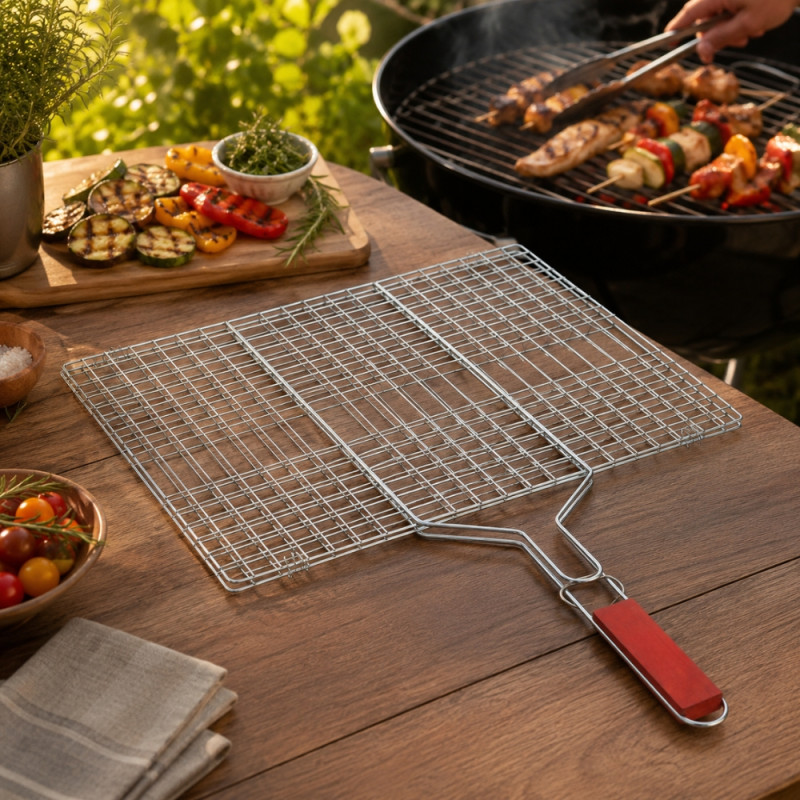 Outdoor Camping BBQ Grill Grate with Locking Handle 