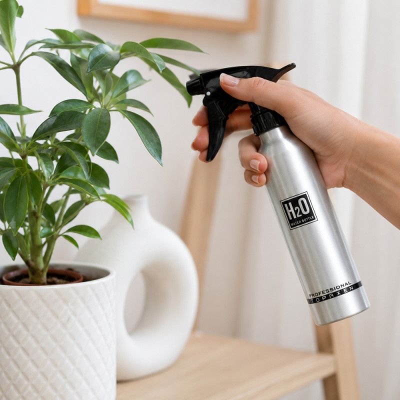 Sleek Aluminum Trigger Spray Bottle for Home and Salon