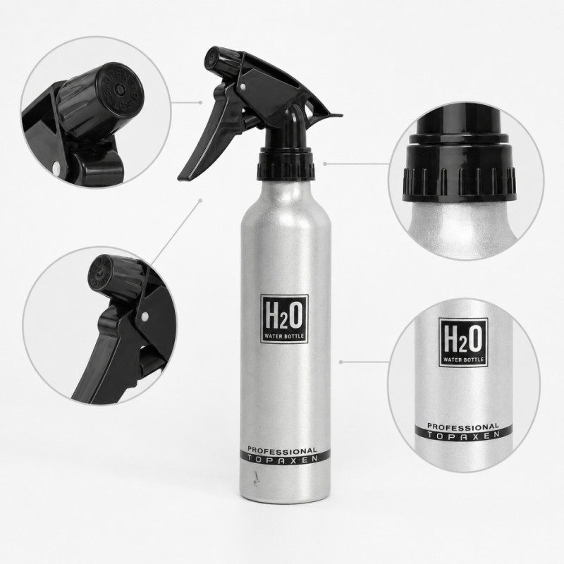 Sleek Aluminum Trigger Spray Bottle for Home and Salon