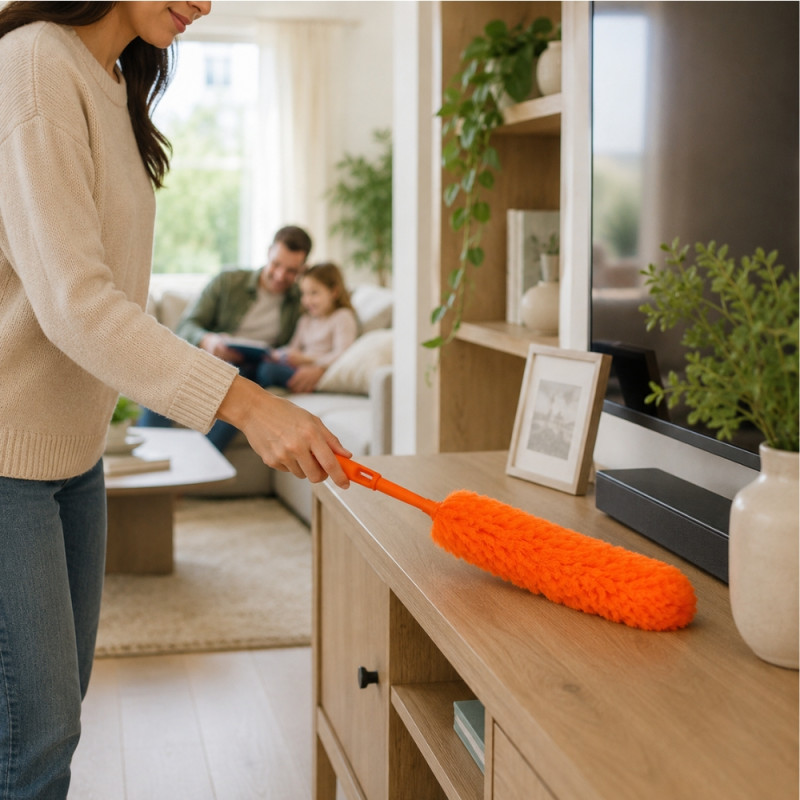 Duster Orange for Cleaning Desks