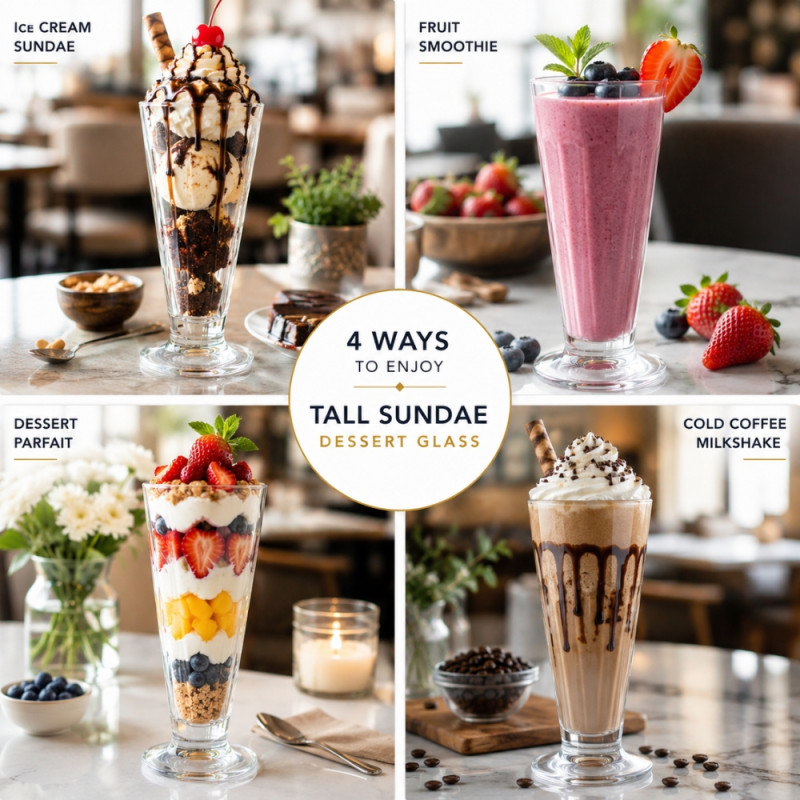 Organic tall pilsner or sundae glass, typically featured in sets – Transparent (23 x 7cm)