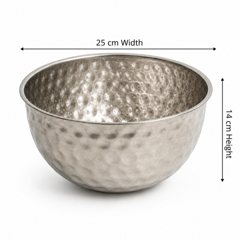 Hammered Stainless Steel Serving Bowl