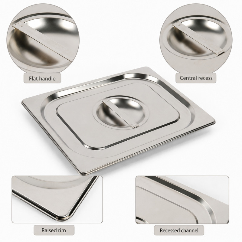 Supreme Spark Buffet Pan Cover Designed for Everyday Cooking &amp; Kitchen Excellence – Silver (H-16.5cm X W-32.5cm)