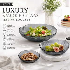 Elegant Wooden Serving Bowl with Lid – Natural Gray. Transparent Finish (3 PCS) Elegant Wooden Serving Bowl with Lid – Natural Gray. Transparent Finish (3 PCS)
