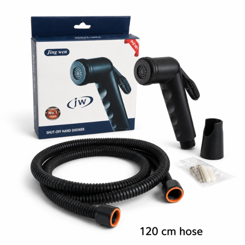 Premium Handheld Shower with Hose – Black