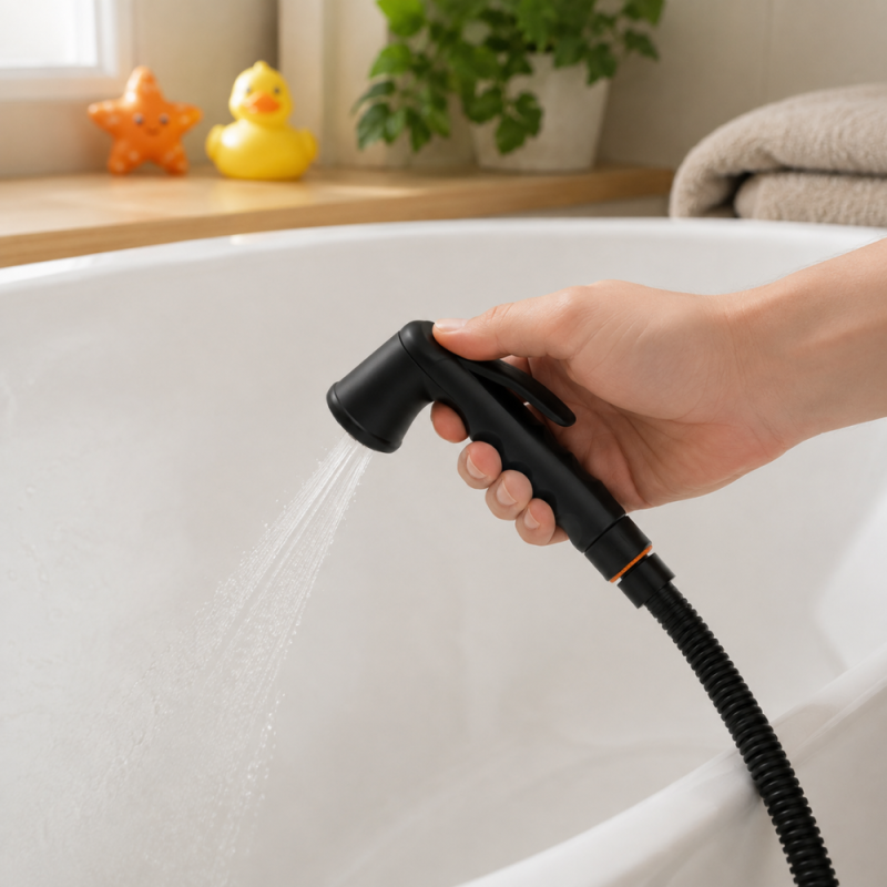 Premium Handheld Shower with Hose – Black