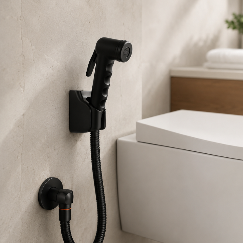 Premium Handheld Shower with Hose – Black