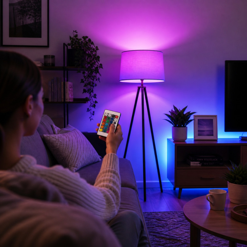 RGB LED Color-Changing Smart Bulb with Remote Control – White (13cm)