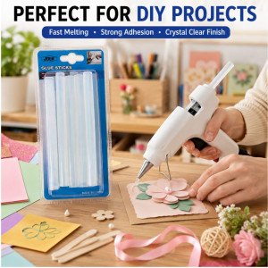 Polished Finish Glue Stick Designed for DIY Projects &amp; Professional Work – White (H-25, W-10, L-1.1 CM)