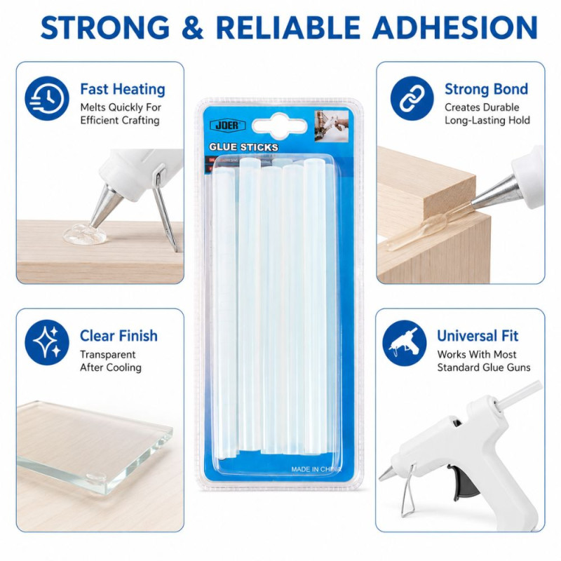 Polished Finish Glue Stick Designed for DIY Projects &amp; Professional Work – White (H-25, W-10, L-1.1 CM)