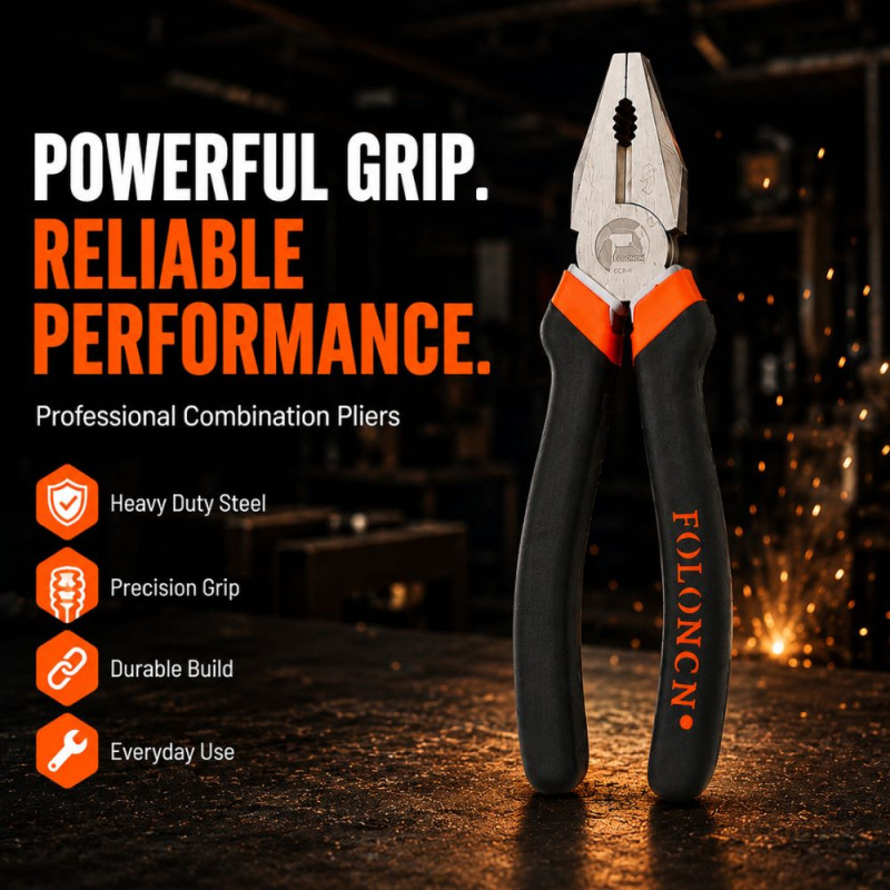 Radiant Make Combination Pliers Designed for DIY Projects &amp; Professional Work – Black (H-19, W-3, L-13, D-6 CM)