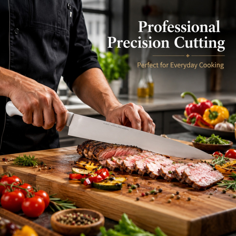 Professional Kitchen Knife Set – Silver.white Sharp Blades (5x47.5cm)
