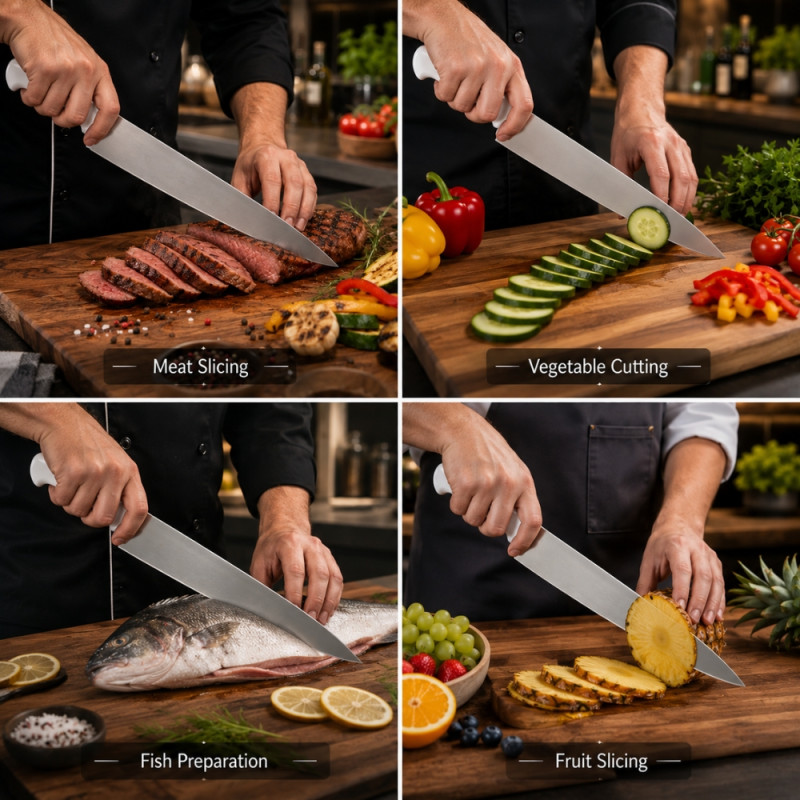 Professional Kitchen Knife Set – Silver Sharp Blades (5x42.5cm)